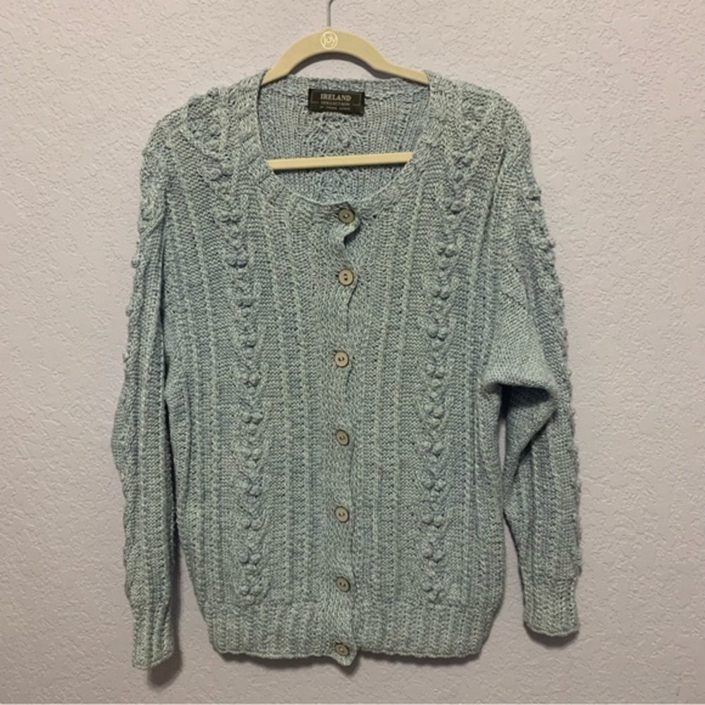 Ireland Collection By Yvonne Bergin Knit Button Up Cardigan